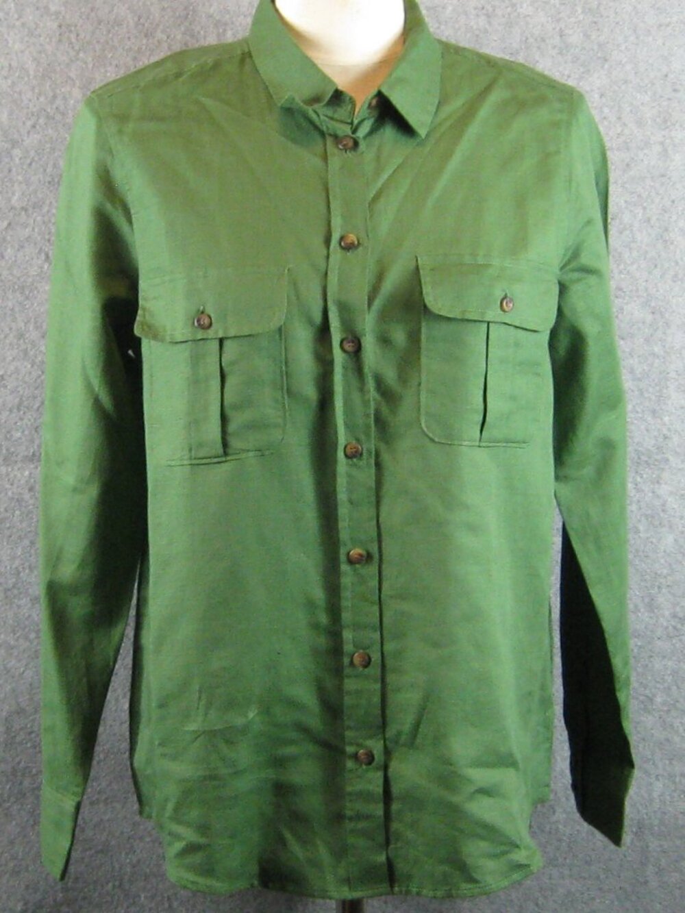 J. Crew Linen Cotton Utility Shirt Sz M Green